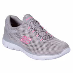 Skechers Womens 2022 Summits Bungee Slip-On Stretch Trainers - UK 7, Grey/Hot Pink