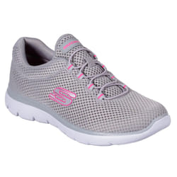 Skechers Womens 2022 Summits Bungee Slip-On Stretch Trainers - UK 7, Grey/Hot Pink