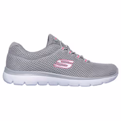 Skechers Womens 2022 Summits Bungee Slip-On Stretch Trainers - UK 7, Grey/Hot Pink