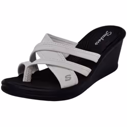 Skechers Women's Cali Rumblers Wedge Sandal White 10 M US