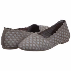 Skechers Women's Cleo-Honeycomb Ballet Flat  Dark Taupe  10