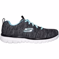 Skechers Women's Graceful Twisted Fortune Trainer Multicolor 31940 - Black/Turquoise, 4