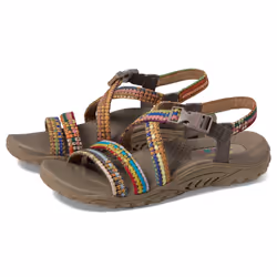 Skechers Women's Reggae-Sew Me-Boho Woven Strappy Slingback Sandal, Taupe Multi, 8