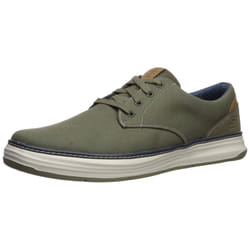 Skechers Men's Moreno Canvas Oxford Shoe  Olive  11 Medium US