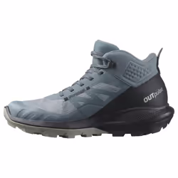 Salomon Women's OUTPULSE Mid Gore-Tex Hiking Boots for Women  Stormy Weather/Black/Wrought Iron  11