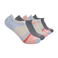 Timberland Women's 5-Pack No Show Liner Socks  Chambray Multi Stripe