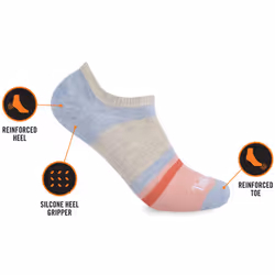 Timberland Women's 5-Pack No Show Liner Socks  Chambray Multi Stripe