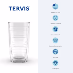 Tervis Made in USA Double Walled Inkreel  Crystal Nature Collection Insulated Tumbler Cup Keeps Drinks Cold  Hot  16oz 4pk  As