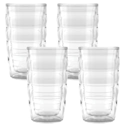 Tervis Clear & Colorful Tabletop 10oz Made in USA Double Walled Insulated Tumbler Travel Cup Keeps Drinks Cold & Hot  10oz - 4pk  Clear