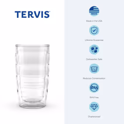Tervis Clear & Colorful Tabletop 10oz Made in USA Double Walled Insulated Tumbler Travel Cup Keeps Drinks Cold & Hot  10oz - 4pk  Clear