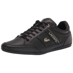LacosteMensChaymon SneakerBlack/Black/Gold Leather8.5