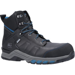 ) Timberland Pro Hypercharge Work Leather Black/Teal Safety Boots - Black, 7 (Adults'