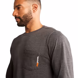 Timberland PRO Men's Base Plate Blended Long-Sleeve T-Shirt  Dark Char