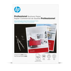 HP Professional Business Paper Glossy 8.5x11 in 52 lb 150 sheets works with laser printers (4WN10A) White