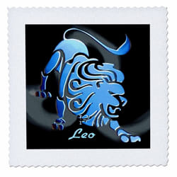 3dRose qs_918_1 Leo Zodiac Sign Quilt Square  10 by 10-Inch