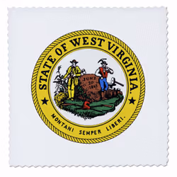 3dRose qs_55357_1 State Seal of West Virginia PD-US Quilt Square  10 by 10-Inch