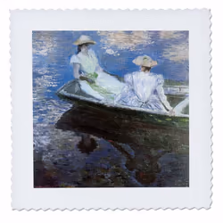 3dRose qs_126623_1 Young Girls in The Rowing Boat by Claude Monet 1887 Quilt Square  10 by 10-Inch