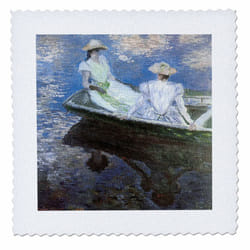3dRose qs_126623_1 Young Girls in The Rowing Boat by Claude Monet 1887 Quilt Square  10 by 10-Inch