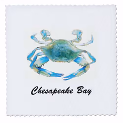 3dRose qs_128181_1 Chesapeake Bay Blue Crab Maryland Quilt Square  10 by 10-Inch