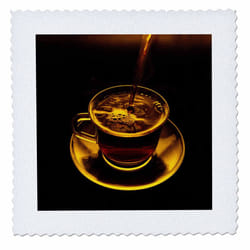 3dRose qs_1097_4 Coffee Cup Quilt Square  12 by 12-Inch