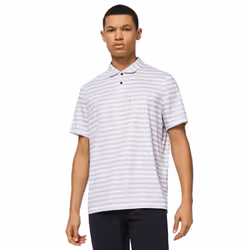 Oakley Mens 2021 Step Shade Stripe RC Hydrolix Moisture Wicking Polo Shirt - L, White