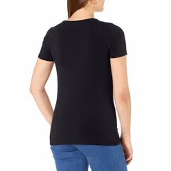 Amazon Essentials Women's Classic-Fit Short-Sleeve V-Neck T-Shirt  Pack of 2  Olive/Black  X-Small