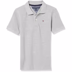 Tommy Hilfiger Boys Short Sleeve Ivy Polo Shirt, grey Heather, 12-14