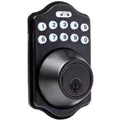 Amazon Basics Electronic Keypad Deadbolt Door Lock with Touch-Control Keyless Entry Keyed Entry Option Traditional Oil Bro ...