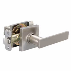 Amazon Basics Contemporary Stamford Door Lever with Lock Entry 64.3mmH Upper 294.5mmH Lower Satin Nickel