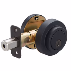 Amazon Basics Contemporary Round Deadbolt Door Key Lock Single Cylinder Matte Black