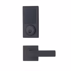 Amazon Basics Grade 3 Electronic Touchscreen Deadbolt Door Keypad Lock with Passage Lever  Matte Black  133mm H Uppper x 65.3 ...