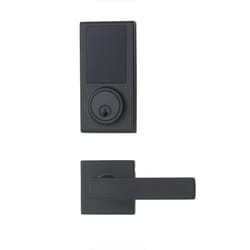 Amazon Basics Grade 3 Electronic Touchscreen Deadbolt Door Keypad Lock with Passage Lever  Matte Black  133mm H Uppper x 65.3mm H Lower