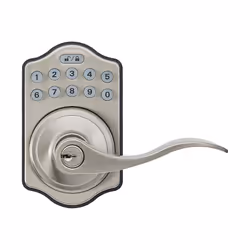 Amazon Basics Electronic Keypad Entry Lever Door Lock  Satin Nickel  7.83 cm x 12.91 cm