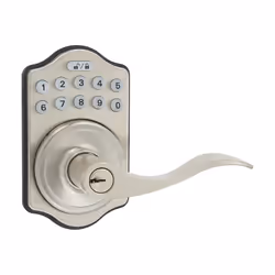 Amazon Basics Electronic Keypad Entry Lever Door Lock  Satin Nickel  7.83 cm x 12.91 cm