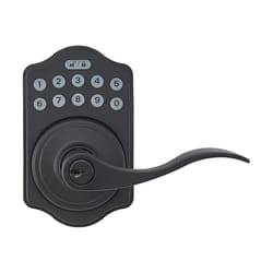 Amazon Basics Electronic Keypad Entry Lever Door Lock  Matte Black  7.83 cm x 12.91 cm