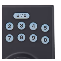 Amazon Basics - Contemporary Electronic Keypad Deadbolt Door Lock with Passage Lever  15.98 x 6.10 x 3.07 in  Matte Black  1-Pack