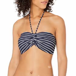 Tommy Hilfiger Womens Standard Bandeau Bikini Top Sky Captain Stripe Medium