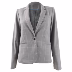 Calvin Klein Women's Windowpane-Print Blazer (8  Tin Multi)