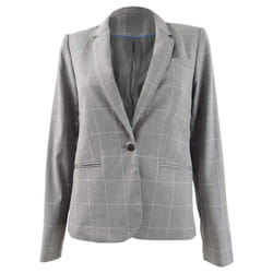 Calvin Klein Women's Windowpane-Print Blazer (8  Tin Multi)