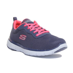 Skechers Womens Flex Appeal 3.0 First Night Trainers (Slate / Pink) - UK 4