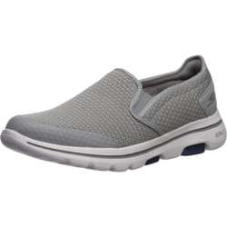 Skechers Men's GOwalk 5 - Elastic Stretch Athletic Slip-On Casual Loafer Walking Shoe Sneaker  Light Gray/Blue  13