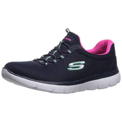 Skechers Women's Summits Sneaker  Navy/Hot Pink  6.5