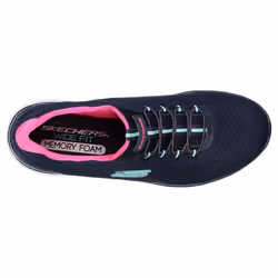 Skechers Women's Summits Sneaker  Navy/Hot Pink  6.5