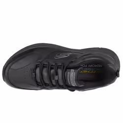 Skechers Men's Low-Top Trainers  Black Leather Synthetic Textile Black Trim  8 - Additional view 4