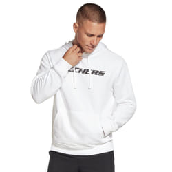 Skechers Mens Heritage II Pullover Kangaroo Pocket Comfort Fit Hoody - M, White