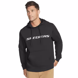 Skechers Mens Heritage II Pullover Kangaroo Pocket Comfort Fit Hoody - L, Black
