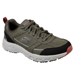 ) Skechers Oak Canyon Verketta Leather Men's Olive/Black Trainers - Green, 6 (Adults'