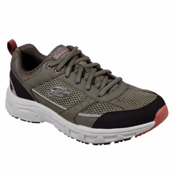 ) Skechers Oak Canyon Verketta Leather Men's Olive/Black Trainers - Green, 12 (Adults'