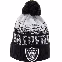 New Era Las Vegas Raiders Ombre NFL Football Winter Beanie Bobble Hat - Black