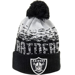 New Era Las Vegas Raiders Ombre NFL Football Winter Beanie Bobble Hat - Black